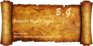 Basch Gyöngy névjegykártya
